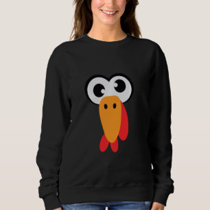 Funny Thanksgiving Turkey Face Apparel Turkey  Kid Sweatshirt