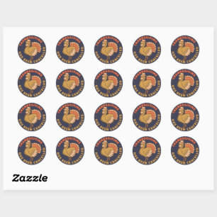 Funny Thanksgiving Turkey Face Mask Design Classic Round Sticker