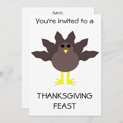 Funny Thanksgiving Turkey Feast Custom Invitation