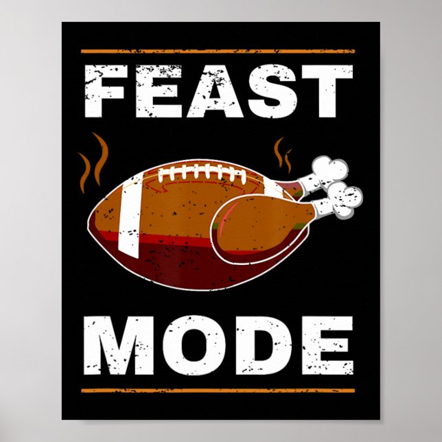 Funny Thanksgiving Turkey Feast Mode American Foot Poster (Front)