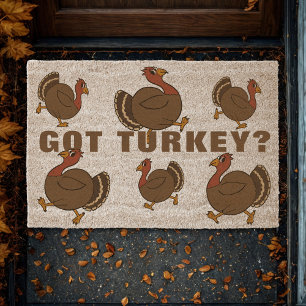 Funny Thanksgiving Turkey Fiber Doormat