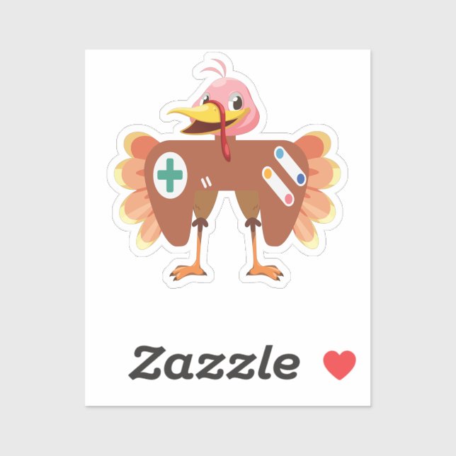 Funny Thanksgiving Turkey Gaming Controller Costum Sticker (Sheet)