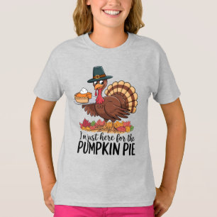 Funny Thanksgiving Turkey Here For Pumpkin Pie T-Shirt