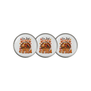 Funny Thanksgiving Turkey I’m Here for the Pie Golf Ball Marker