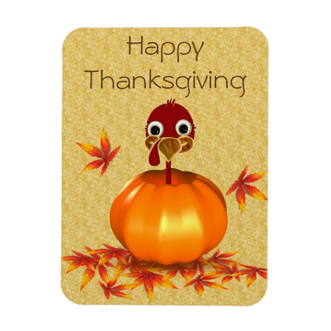 Funny Thanksgiving Turkey in Pumpkin - Magnet (Vertical)