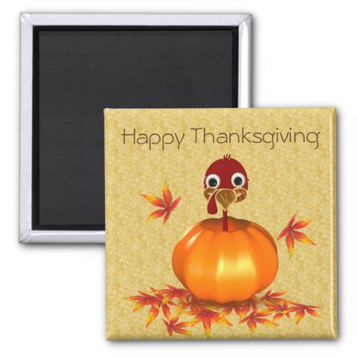 Funny Thanksgiving Turkey in Pumpkin _ Magnet