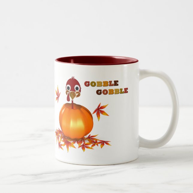 Funny Thanksgiving Turkey in Pumpkin - Mug (Right)