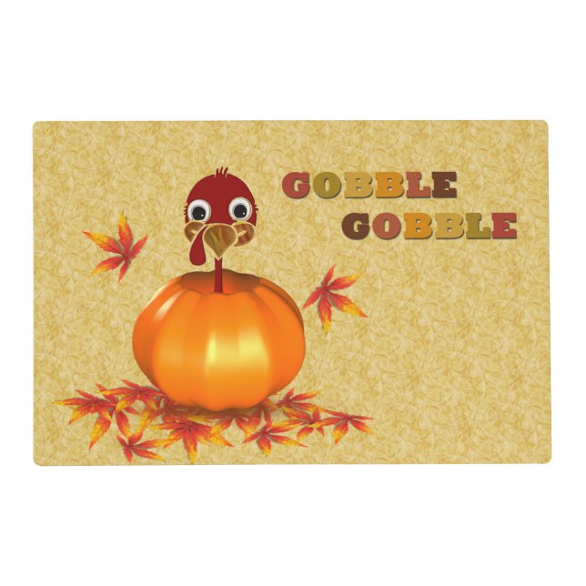 Funny Thanksgiving Turkey in Pumpkin Placemat (Front)