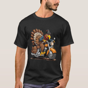 Funny Thanksgiving turkey on a motorcycle T-Shirt