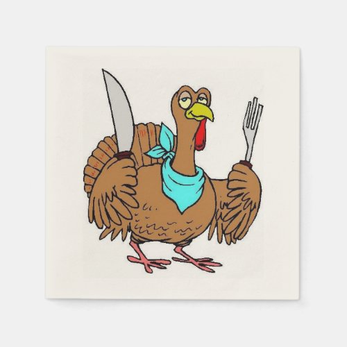 Funny Thanksgiving Turkey Paper Napkins