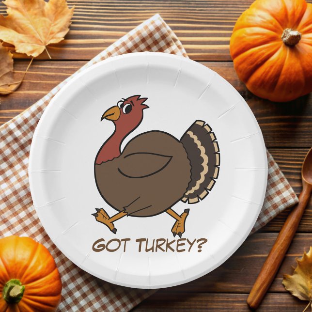 Funny Thanksgiving Turkey Paper Plates (Got Turkey? Fun paper plates for your Thanksgiving celebration)