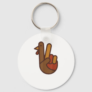 Funny Thanksgiving Turkey, Peace Sign Keychain