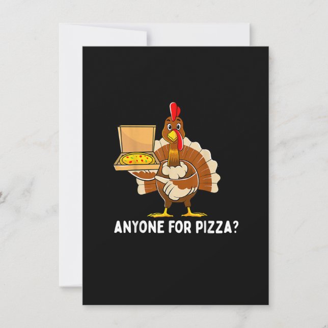 Funny Thanksgiving Turkey Pizza Men Kids Boys Gift Invitation (Front)
