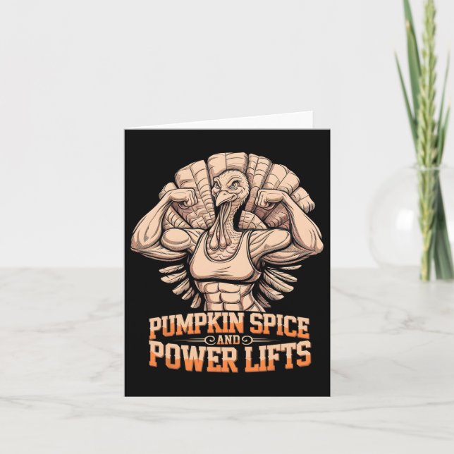 Funny Thanksgiving Turkey Powerlifting Gym Workout Card (Front)