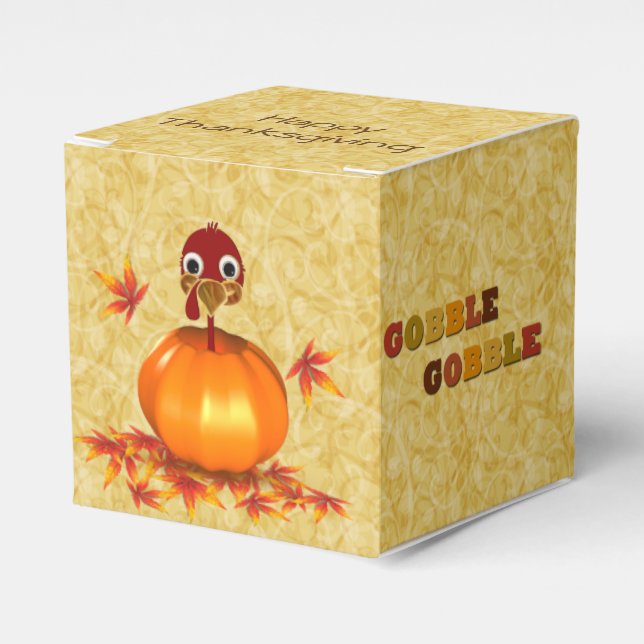Funny Thanksgiving Turkey Pumpkin - Favor Box (Front Side)