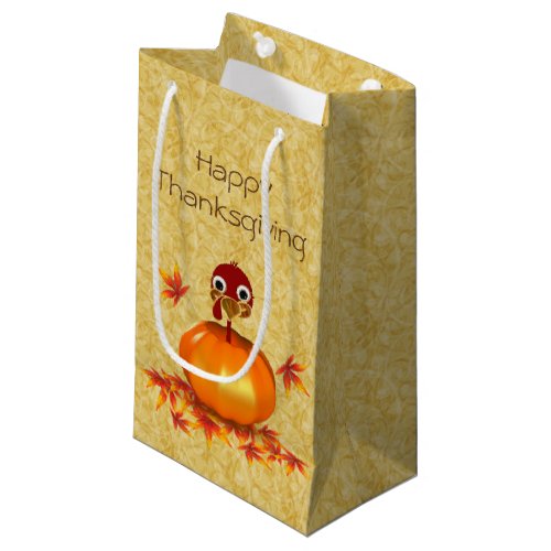 Funny Thanksgiving Turkey Pumpkin Small Gift Bag