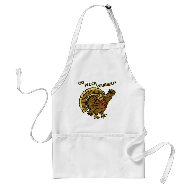 Funny Thanksgiving Turkey Pun Adult Apron (Front)