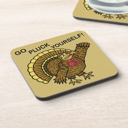 Funny Thanksgiving Turkey Pun Beverage Coaster