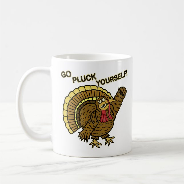 Funny Thanksgiving Turkey Pun Coffee Mug (Left)