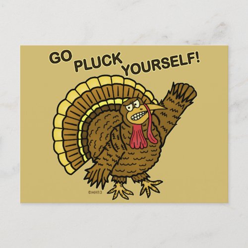 Funny Thanksgiving Turkey Pun Holiday Postcard