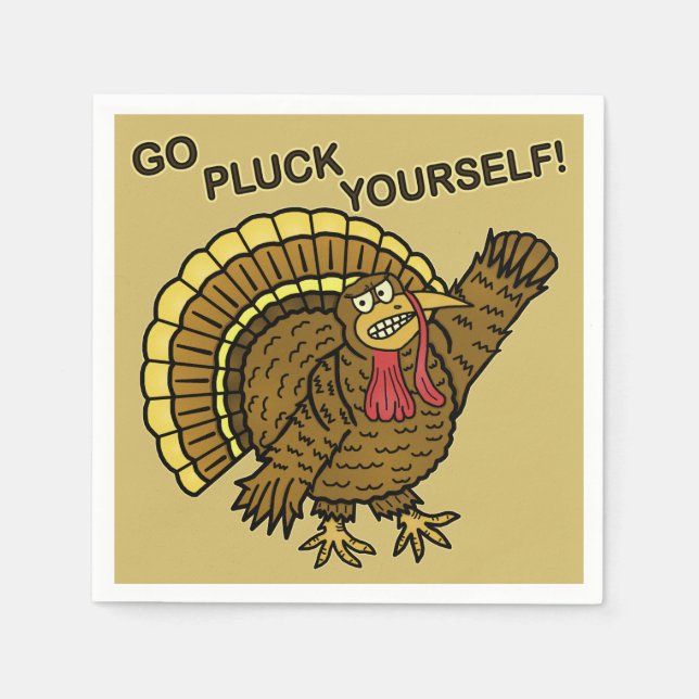 Funny Thanksgiving Turkey Pun Paper Napkins (Front)
