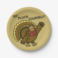 Funny Thanksgiving Turkey Pun Paper Plate
