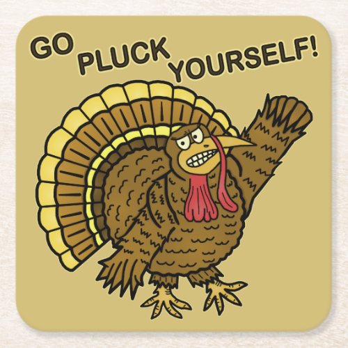 Funny Thanksgiving Turkey Pun Square Paper Coaster