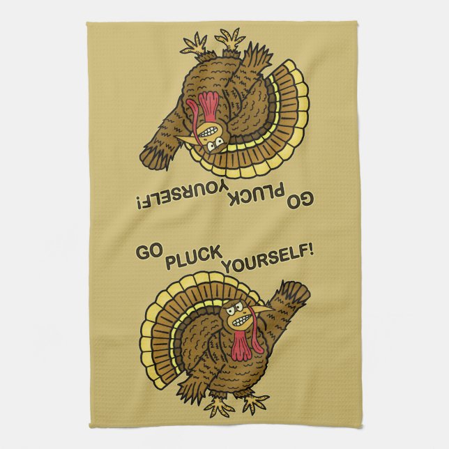 Funny Thanksgiving Turkey Pun Towel (Vertical)