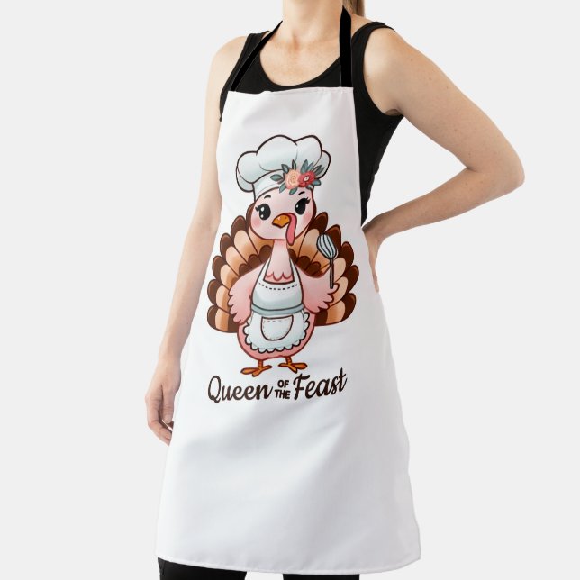 Funny Thanksgiving Turkey - Queen of the Feast Apron (Insitu)