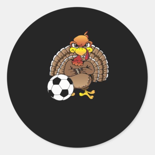 Funny Thanksgiving Turkey Soccer Soccer Gift Classic Round Sticker