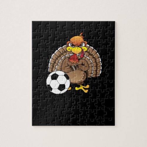 Funny Thanksgiving Turkey Soccer Soccer Gift Jigsaw Puzzle
