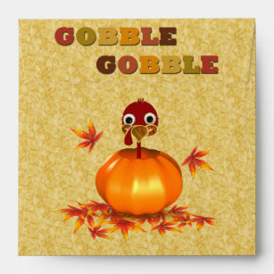 Funny Thanksgiving Turkey - Square Envelope