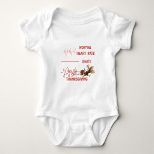 Funny Thanksgiving turkey text. Baby Bodysuit