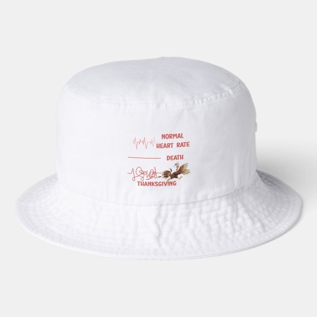 Funny Thanksgiving turkey text. Bucket Hat (Front)