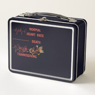 Funny Thanksgiving turkey text. Metal Lunch Box