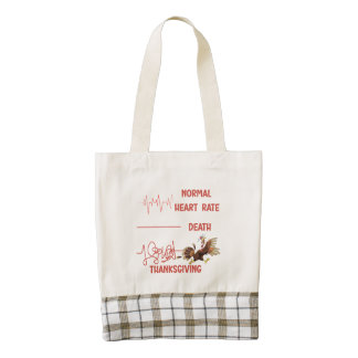 Funny Thanksgiving turkey text. Zazzle HEART Tote Bag