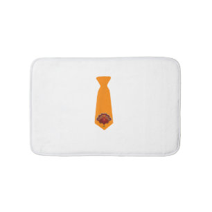 Funny Thanksgiving Turkey Tie Graphic Bath Mat