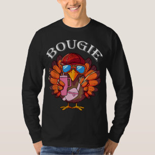Funny Thanksgiving Turkey Trendy Bougie Fall Vibes T-Shirt