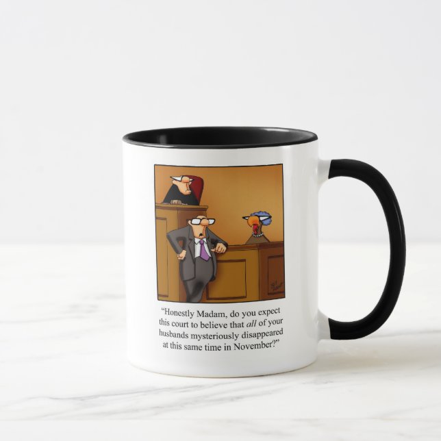 Funny Thanksgiving Turkey Trial Humor Mug (Right)