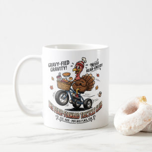 Funny Thanksgiving Turkey Tricycle Retro Potluck Coffee Mug