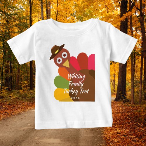 Funny Thanksgiving Turkey Trot Matching Family Baby T_Shirt