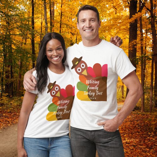 Funny Thanksgiving Turkey Trot Matching Family T_Shirt