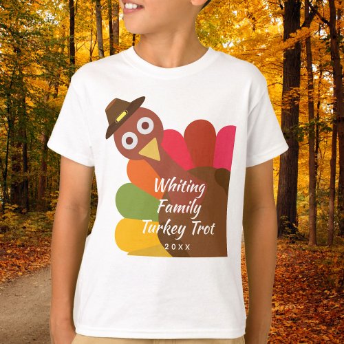 Funny Thanksgiving Turkey Trot Matching Family T_Shirt