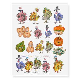 Funny Thanksgiving Turkeys & Squash Tattoos