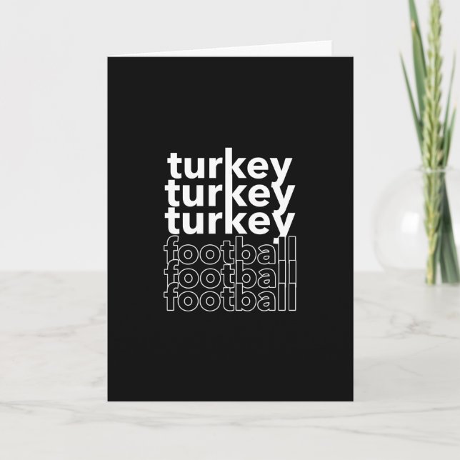 Funny Thanksgiving Vintage Turkey Football Family Card (Front)