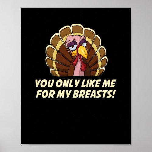 Funny Thanksgiving You Only Like Me For My Breasts Poster