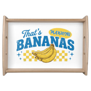 Funny That's Mahjong Bananas Retro Wine Serving Tray