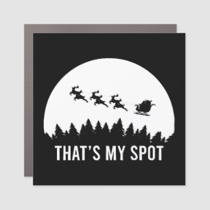 Funny That's My Spot Xmas Session Santa on Sleigh  Car Magnet