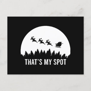 Funny That's My Spot Xmas Session Santa on Sleigh Holiday Postcard