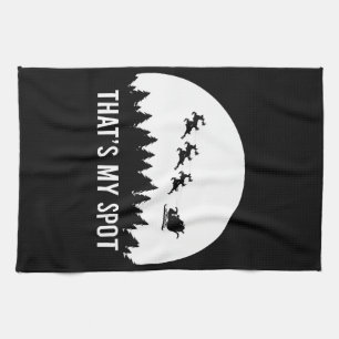 Funny That's My Spot Xmas Session Santa on Sleigh  Kitchen Towel